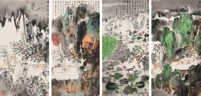 春夏秋冬四屏